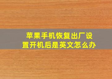 苹果手机恢复出厂设置开机后是英文怎么办