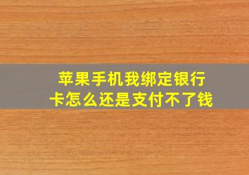 苹果手机我绑定银行卡怎么还是支付不了钱