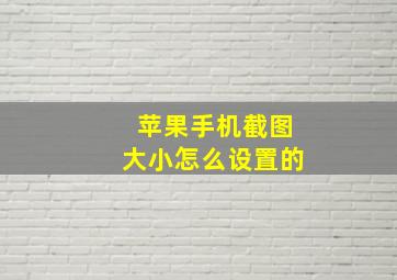 苹果手机截图大小怎么设置的