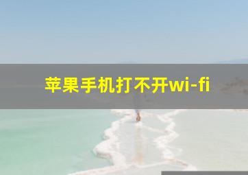 苹果手机打不开wi-fi