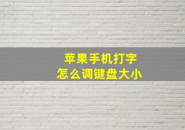 苹果手机打字怎么调键盘大小