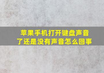 苹果手机打开键盘声音了还是没有声音怎么回事