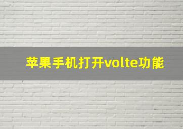 苹果手机打开volte功能