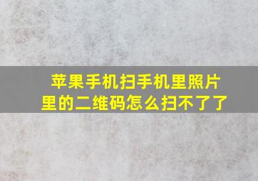 苹果手机扫手机里照片里的二维码怎么扫不了了