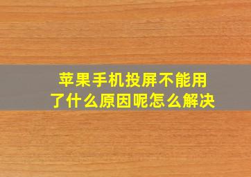 苹果手机投屏不能用了什么原因呢怎么解决