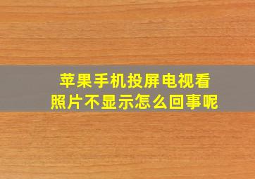 苹果手机投屏电视看照片不显示怎么回事呢