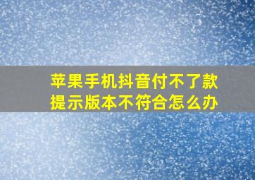 苹果手机抖音付不了款提示版本不符合怎么办