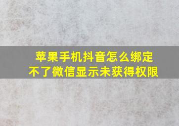 苹果手机抖音怎么绑定不了微信显示未获得权限