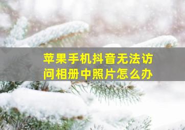 苹果手机抖音无法访问相册中照片怎么办