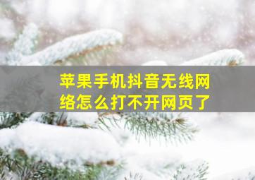 苹果手机抖音无线网络怎么打不开网页了