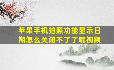 苹果手机拍照功能显示日期怎么关闭不了了呢视频