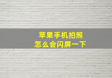 苹果手机拍照怎么会闪屏一下