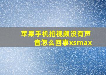 苹果手机拍视频没有声音怎么回事xsmax