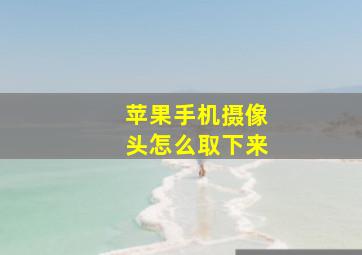 苹果手机摄像头怎么取下来