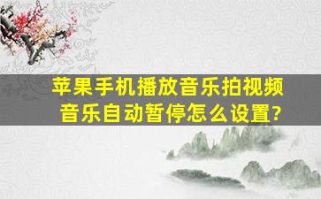 苹果手机播放音乐拍视频音乐自动暂停怎么设置?