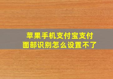 苹果手机支付宝支付面部识别怎么设置不了