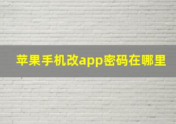 苹果手机改app密码在哪里