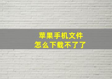 苹果手机文件怎么下载不了了