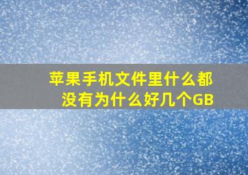 苹果手机文件里什么都没有为什么好几个GB