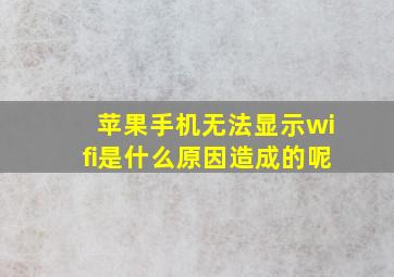 苹果手机无法显示wifi是什么原因造成的呢