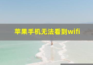 苹果手机无法看到wifi