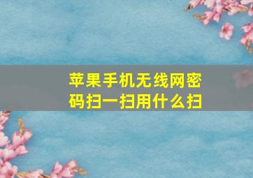 苹果手机无线网密码扫一扫用什么扫