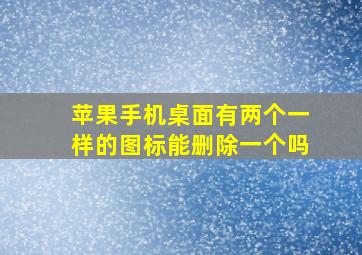 苹果手机桌面有两个一样的图标能删除一个吗