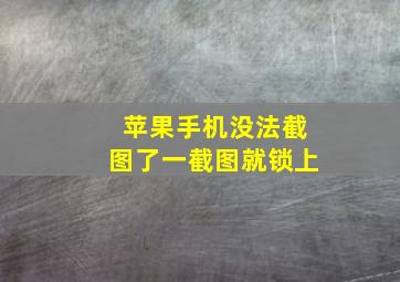 苹果手机没法截图了一截图就锁上