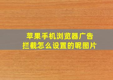 苹果手机浏览器广告拦截怎么设置的呢图片