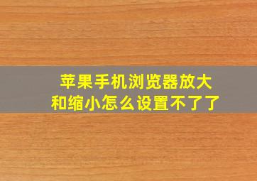 苹果手机浏览器放大和缩小怎么设置不了了