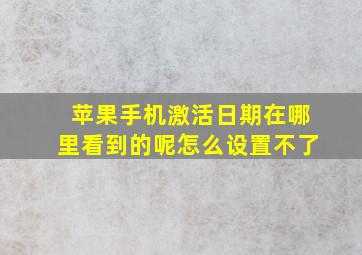 苹果手机激活日期在哪里看到的呢怎么设置不了