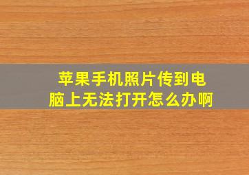 苹果手机照片传到电脑上无法打开怎么办啊