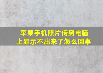 苹果手机照片传到电脑上显示不出来了怎么回事