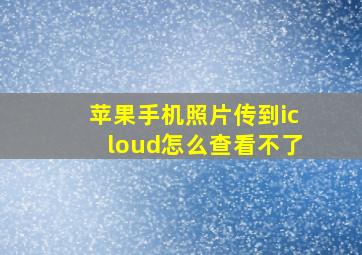 苹果手机照片传到icloud怎么查看不了