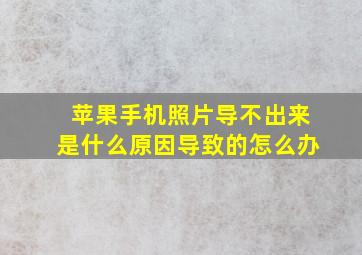 苹果手机照片导不出来是什么原因导致的怎么办