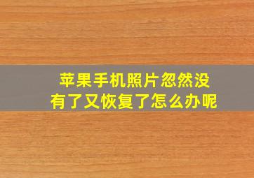 苹果手机照片忽然没有了又恢复了怎么办呢