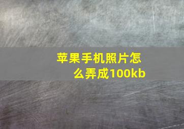 苹果手机照片怎么弄成100kb