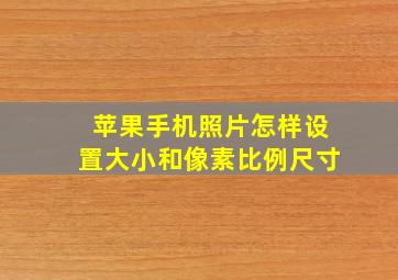 苹果手机照片怎样设置大小和像素比例尺寸