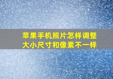 苹果手机照片怎样调整大小尺寸和像素不一样