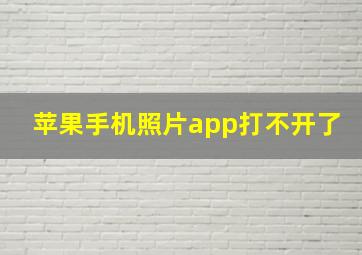 苹果手机照片app打不开了