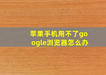 苹果手机用不了google浏览器怎么办