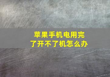 苹果手机电用完了开不了机怎么办