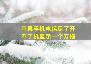 苹果手机电耗尽了开不了机显示一个方框