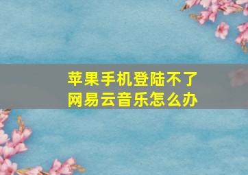 苹果手机登陆不了网易云音乐怎么办