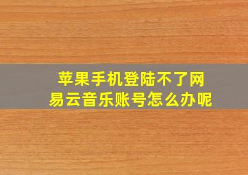 苹果手机登陆不了网易云音乐账号怎么办呢