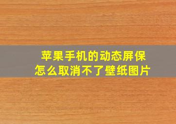 苹果手机的动态屏保怎么取消不了壁纸图片