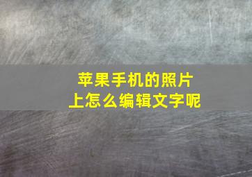 苹果手机的照片上怎么编辑文字呢