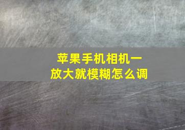 苹果手机相机一放大就模糊怎么调