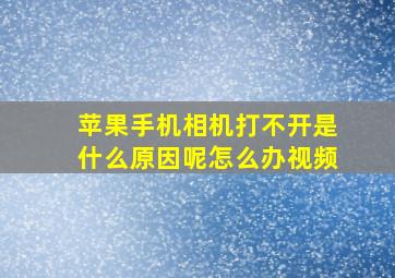 苹果手机相机打不开是什么原因呢怎么办视频