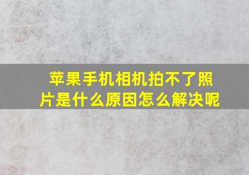 苹果手机相机拍不了照片是什么原因怎么解决呢